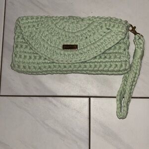 Elegant Minty Green Crochet Wristlet
